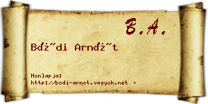 Bódi Arnót névjegykártya